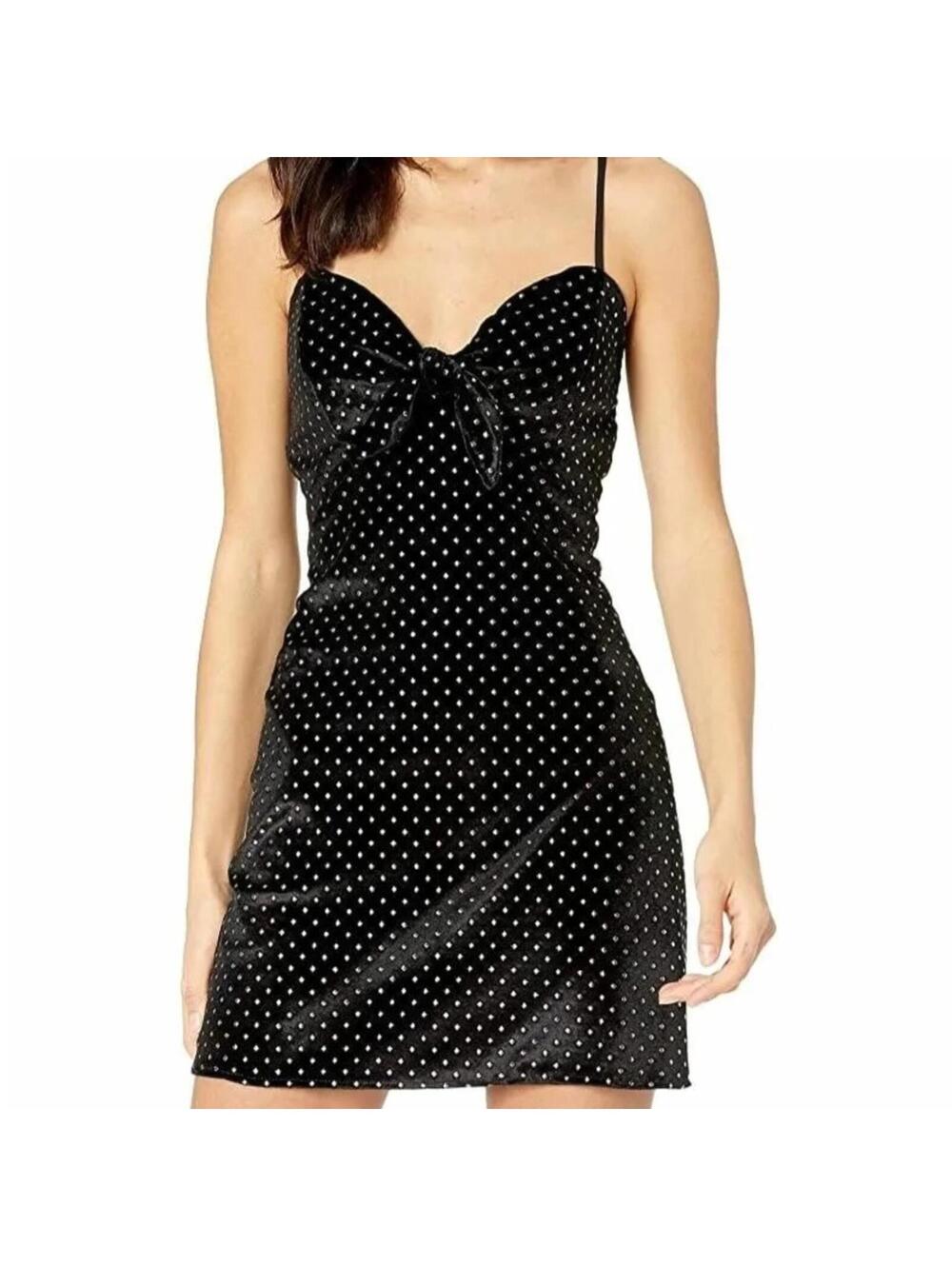 SHOW ME YOUR MUMU Black Studded Velvet Dress